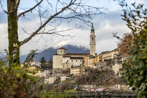Preview: Colorful houses of beautiful Belluno town in Veneto province, northern Italy