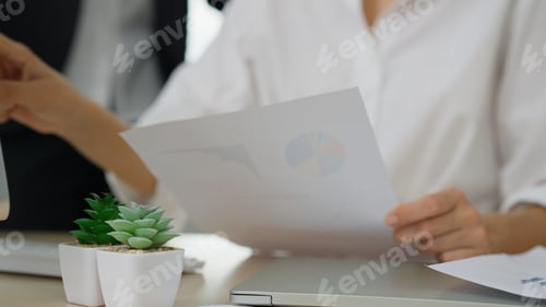 Preview: Business officer teamwork brainstorming talking in office