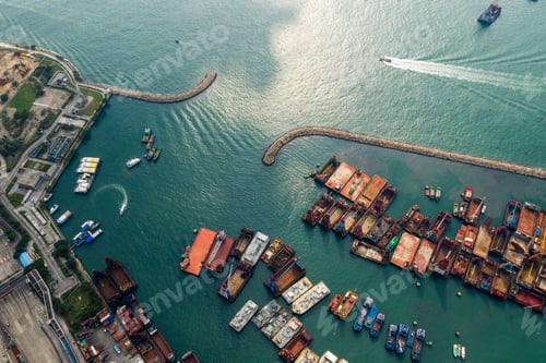 Preview: Kowloon West, Hong Kong, 14 September 2018:-Typhoon shelter from top
