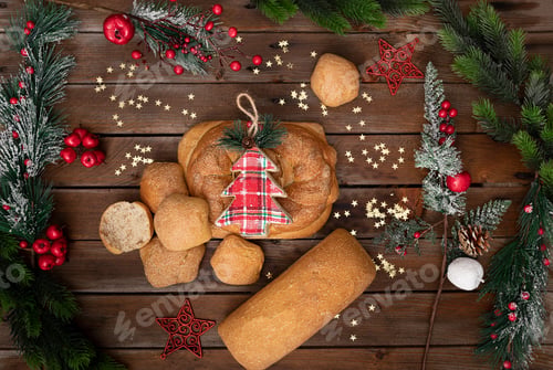 Preview: Bread decorated for Christmas