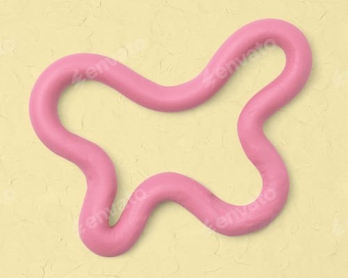 Preview: Clay irregular shape in pink handmade creative art