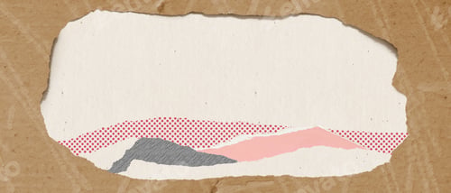 Preview: Beautiful abstract landscape in papercraft frame.