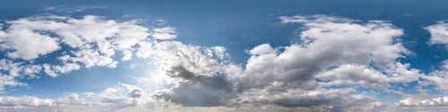 Preview: Seamless hdri panorama 360 degrees angle view blue sky with beautiful fluffy