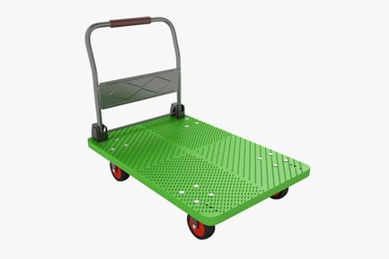 Preview: Green Platform Cart Dolly with Textured Surface