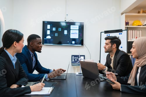 Preview: Multiracial business people having meeting and brainstorming discussed.
