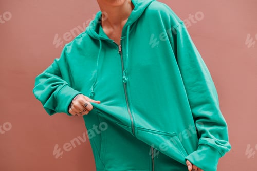 Preview: Model wearing a hoodie