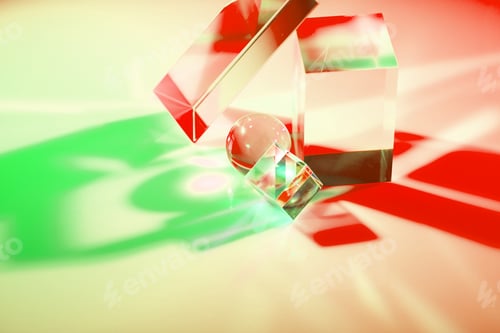 Preview: Glass crystal prism. Multicolor light effect