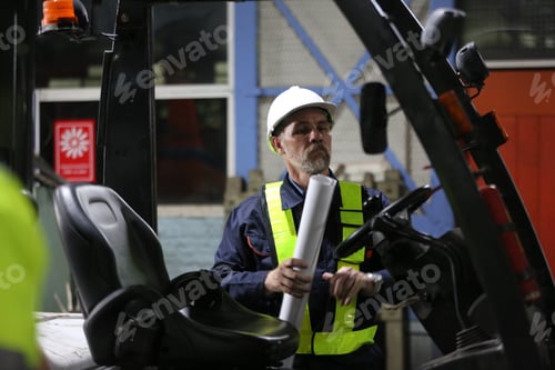 Preview: Man engineer standing on construction site or equipment maintenance work site.