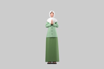 Preview: Muslim woman in green garment