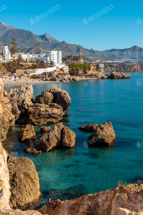 Preview: Fountain of Europe on the coast of the town of Nerja, Andalucia. Spain