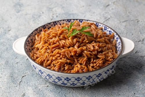 Preview: Traditional delicious Turkish dish, barley noodle pilaf (Turkish name; Arpa sehriye pilavi)