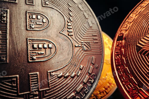 Preview: Close up photo of bitcoin crypto currency