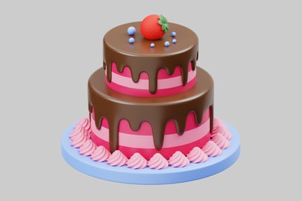 Preview: Celebration cake with strawberry topping