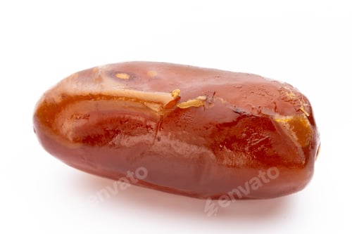 Preview: Dry dates isolated on white background. Top view. Flat lay pattern.