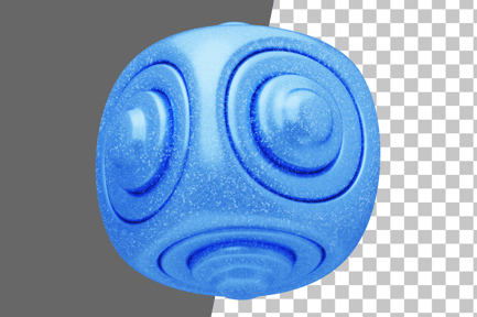 Preview: Glitter Abstract Blue Concentric Cube 3D Icon