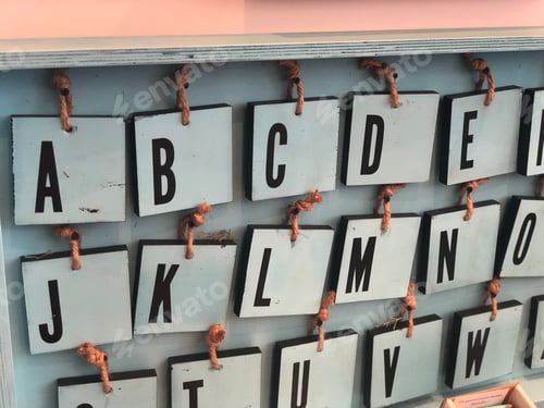 Preview: Alphabet letters baby blue