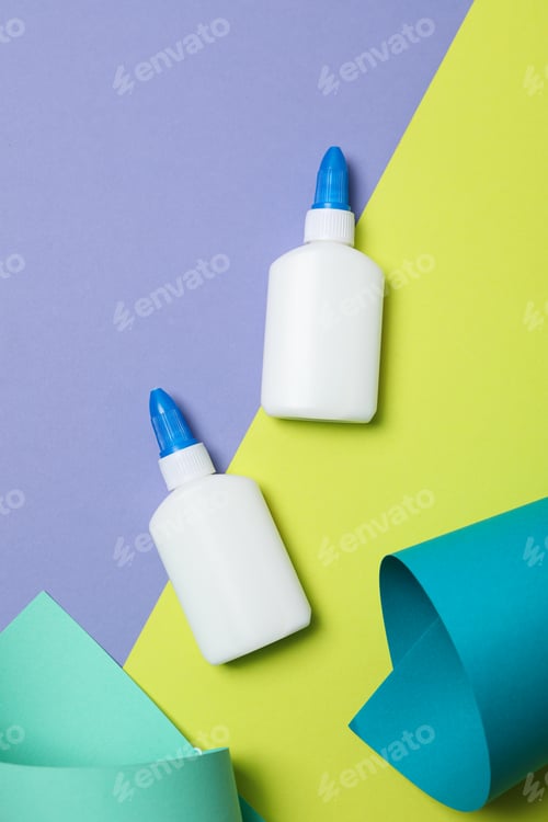 Preview: Concept of stationery accessories, glue with space for text