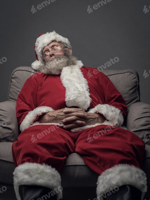 Preview: Santa Claus napping on the armchair