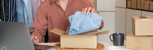 Preview: Online small business entrepreneur merchants working at store preparing products to deliver to custo
