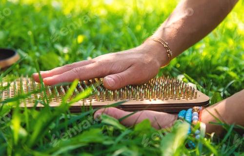 Preview: Yoga board in nature. Selective focus.