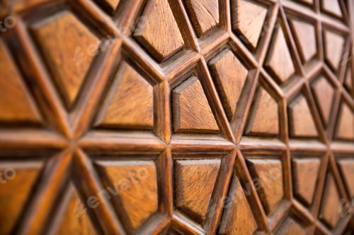 Preview: Detail of the traditional wooden carving ornament from Suleymaniye Mosque in Istanbul, Turkey