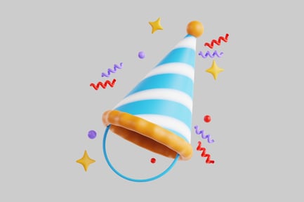 Preview: Blue and white party hat