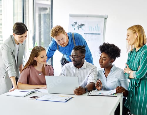 Preview: Young business people in the office