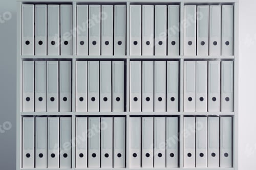 Preview: Office shelf with file ring binder folders