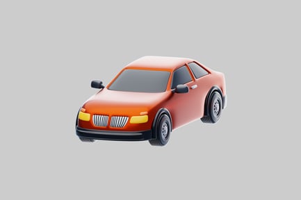 Preview: Cartoonish orange sedan