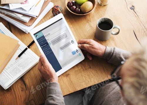 Preview: Senior Man Chatting Connection Online Concept