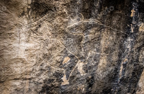 Preview: Fragment of petroglyph in Gobustan,