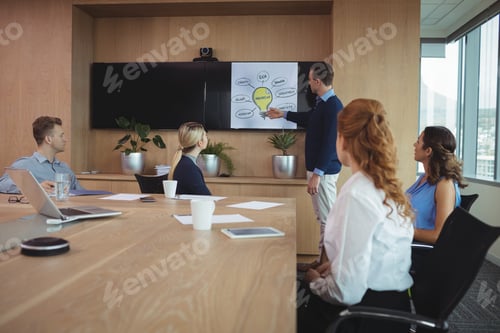 Preview: Businessman explaining plans to team
