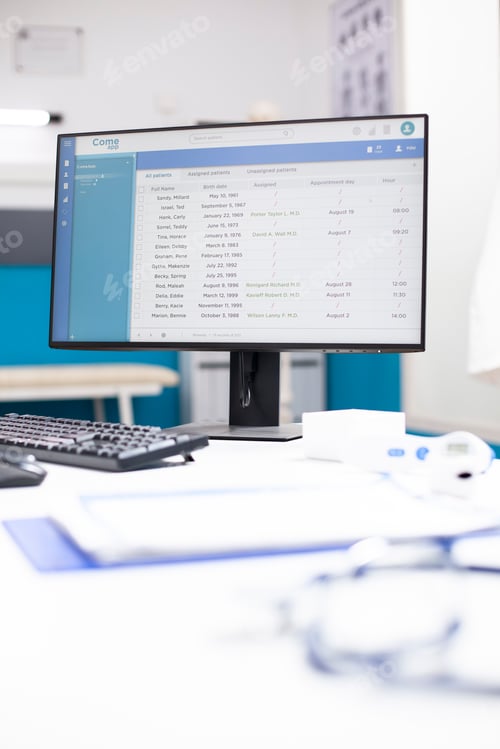 Preview: Computer showing patient appointments