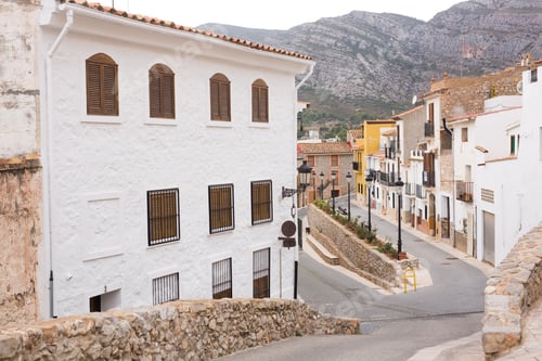 Preview: Travel, architecture and Mediterranean town concept - Spanish suburban street