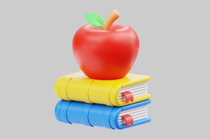 Preview: Apple on stack of books