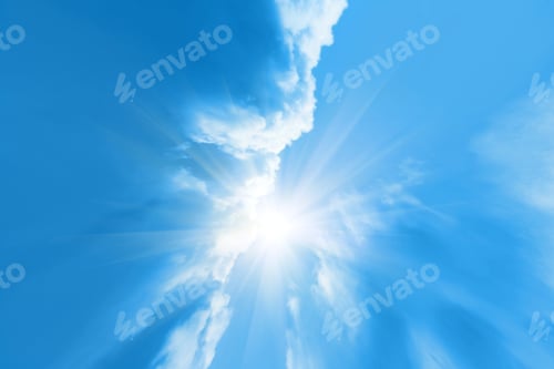 Preview: sky background with sun beams