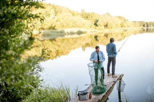 Preview: Men fishing on the lake