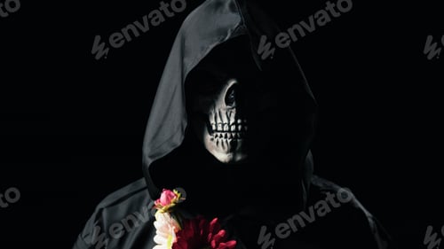 Preview: Dead man mask holding the flowers