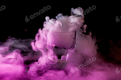Preview: Glass with smoke at dark background