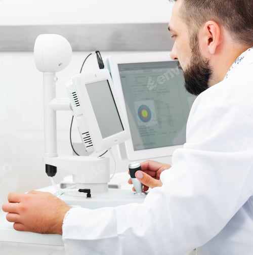 Preview: Doctor is working with diagnostics devices
