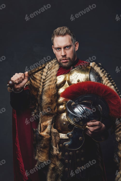 Preview: Ancient legionnaire with gladius on his shoulder