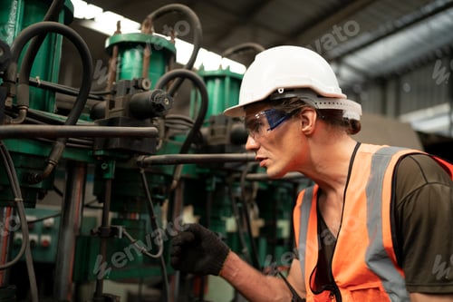 Preview: Mature man on construction site or business industry site.
