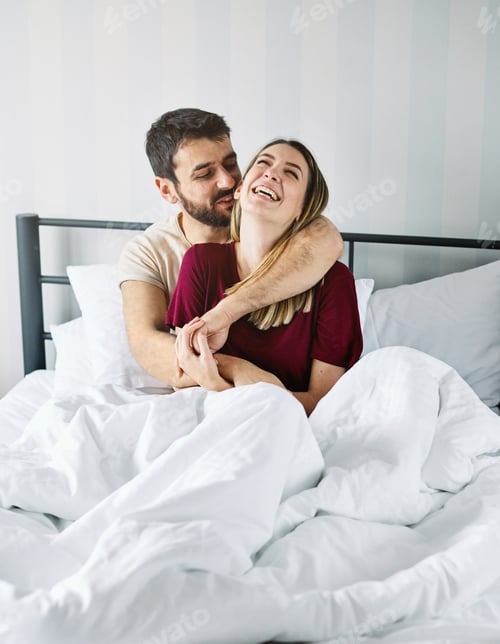 Preview: couple love bedroom bed lying romance happy relationship valentine day together man woman