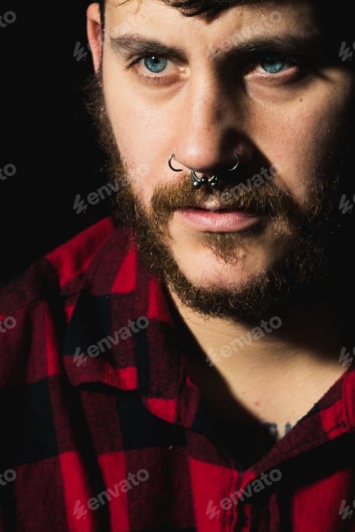 Preview: rude caucasian man portrait