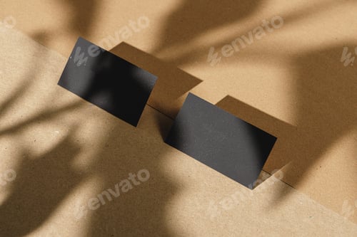 Preview: Black business cards on cork board table