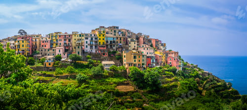 Preview: Beautiful view of the famous corniglia village in cinque terre national park in italy