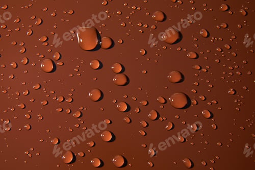 Preview: Abstract water drops on brown background, macro, Bubbles close up