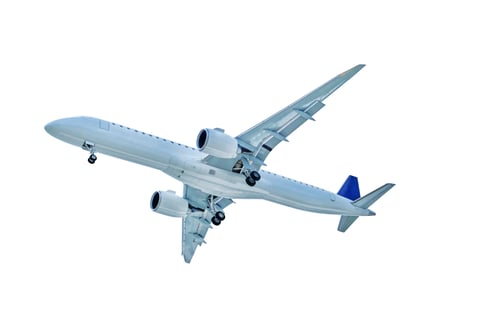 Preview: Airplane white and red isolated on white background with clipping path. Element for design.