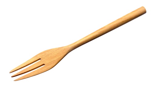 Preview: Wooden fork isolated on white background