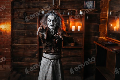 Preview: Scary witch hands out, front view
